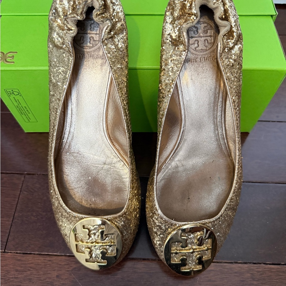 Tory Burch Gold Ballet Flats